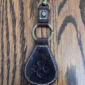 Brown Leather Keychain